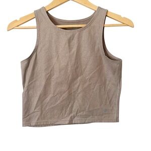 Tavi Women’s Light Brown Tan Shimmer Cropped Athletic Tank‎ Top Size Small